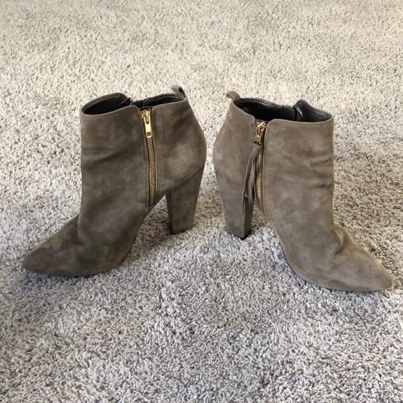 Gray Steve Madden Zipper Booties - Picture 4 of 8